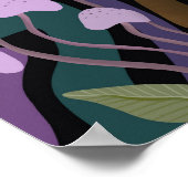 Grillige boomkikker en paddenstoelen poster (Hoek)