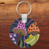 Grillige boomkikker en paddenstoelen sleutelhanger (Voorkant)