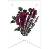 Grillige bordeauxrode bloem gotische bruidsdouche vlaggetjes (Eerste vlag)