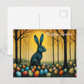 grillige bos konijn paaseieren feestdagenkaart (Voorkant / Achterkant)