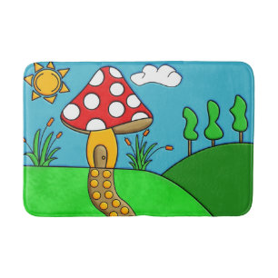 Grillige Bos Paddenstoelen Kunst Badmat