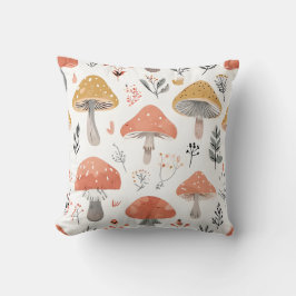 Grillige bos paddestoel patroon kussensloop kussen