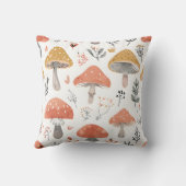 Grillige bos paddestoel patroon worp kussen (Achterkant)