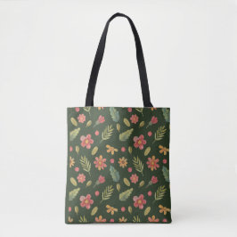 Grillige bosbloemen tote bag