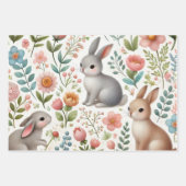 grillige bosdieren bloemen inpakpapier vel (Voorkant)