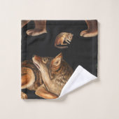 grillige bosdieren bloemenpatroon bad handdoek (Wasdoekje)