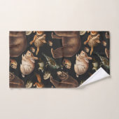 grillige bosdieren bloemenpatroon bad handdoek (Handdoek)
