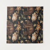 grillige bosdieren bloemenpatroon wandkleed (Voorkant (horizontaal))