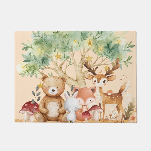 grillige bosdieren deurmat (Voorkant)