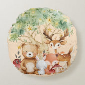 grillige bosdieren rond kussen (Voorkant)