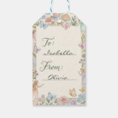 Grillige Bosfee Aquarel Verjaardag Cadeaulabel (Achterkant)