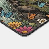 Grillige boskreek met Paddenstoelen, Vlinders Bureaumat (Hoek)
