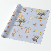 grillige bosrijke fauna cadeaupapier (Uitgerold)