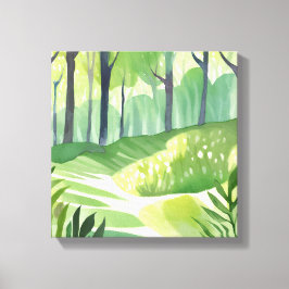 grillige Bossen | boslandschap voor Waterverf Canvas Afdruk