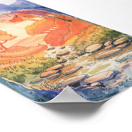 grillige bosstroom poster (Hoek)