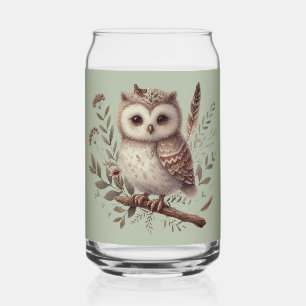 Grillige Bosuil Botanische Illustratie Blikvorm Glas