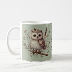 Grillige Bosuil Botanische Illustratie Koffiemok