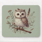 Grillige Bosuil Botanische Illustratie Muismat (Voorkant)