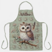 Grillige Bosuil Botanische Illustratie Schort (Voorkant)