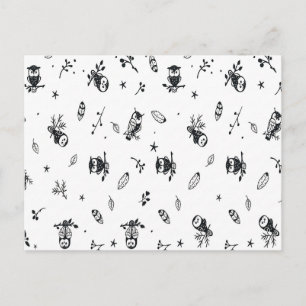 Grillige Bosuilpatroon Briefkaart