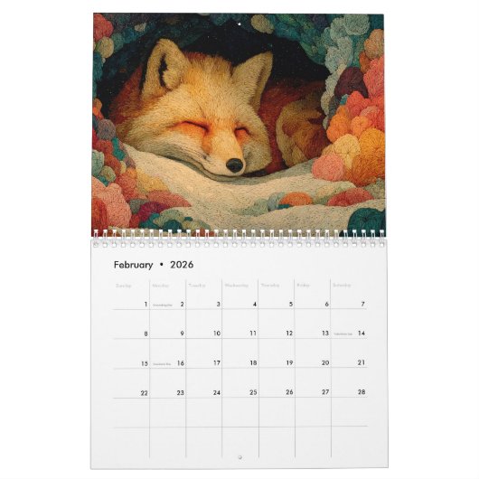 grillige boswezens kalender (Feb 2026)