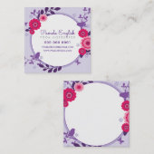 GRILLIGE BOTANISCHE  bloemenkrans paarse Vierkante Visitekaartje (Voorkant / Achterkant)