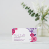 GRILLIGE BOTANISCHE BLOEMIGE NATUUR  PAARSE VISITEKAARTJE (Staand voorkant)