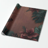 Grillige botanische elegantie cadeaupapier (Uitgerold)
