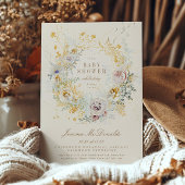 grillige botanische krans baby shower uitnodiging