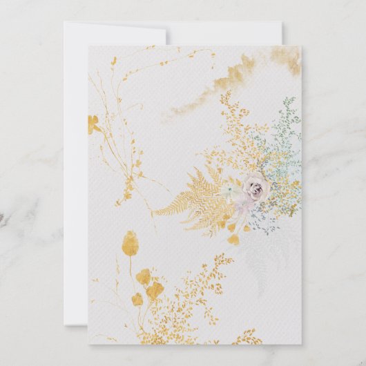 grillige botanische krans bruids douche uitnodigin kaart (Achterkant)