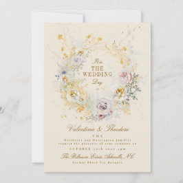 grillige botanische krans romantische bruiloft boh kaart