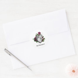 Grillige Bourgogne Bloem Gotische Bruiloft Ronde Sticker