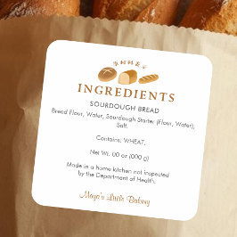 Grillige Brood Thuis Bakkerij Ingrediënt Product Vierkante Sticker
