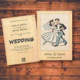  grillige bruid en bruidegom komische bruiloft kaart