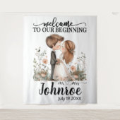 grillige bruiloft achtergrond wandkleed (Voorkant)