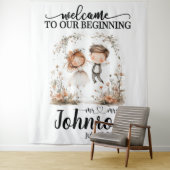  grillige bruiloft achtergrond wandkleed (In situ)