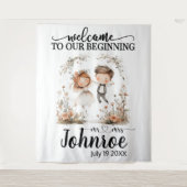 grillige bruiloft achtergrond wandkleed (Voorkant)