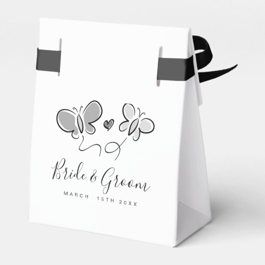 Grillige bruiloft gunst dozen met kleine boog bedankdoosjes (Achterkant)