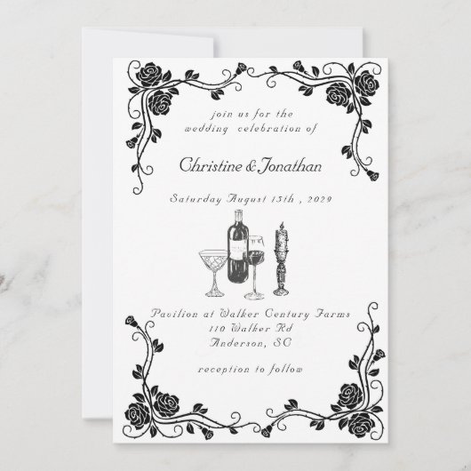 grillige bruiloft kaart (Voorkant)