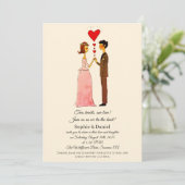 grillige bruiloft kaart (Staand voorkant)