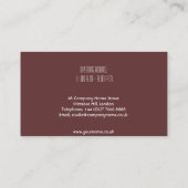 Grillige Bruine Beige Bloemrijke Elegante Evenemen Visitekaartje (Achterkant)