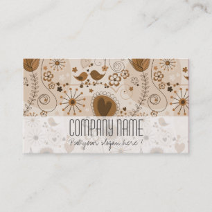 Grillige Bruine Beige Bloemrijke Elegante Evenemen Visitekaartje