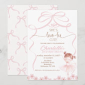 Grillige Bruine Haar Ballerina Twee Tu 2de Verjaar Kaart (Voorkant / Achterkant)