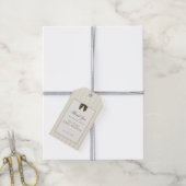 Grillige Bruine Strik Babyshower Cadeaulabel (Met Touw)
