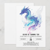 grillige brullende plezier draak verjaardag kaart (Voorkant / Achterkant)