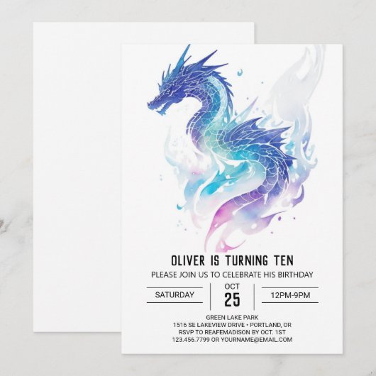 grillige brullende plezier draak verjaardag kaart (Voorkant / Achterkant)