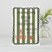 grillige bubbelrand Save the date Kaart (Staand voorkant)