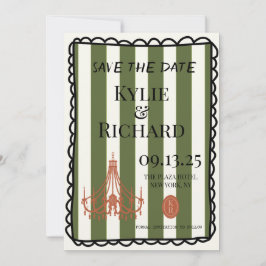 grillige bubbelrand Save the date Kaart