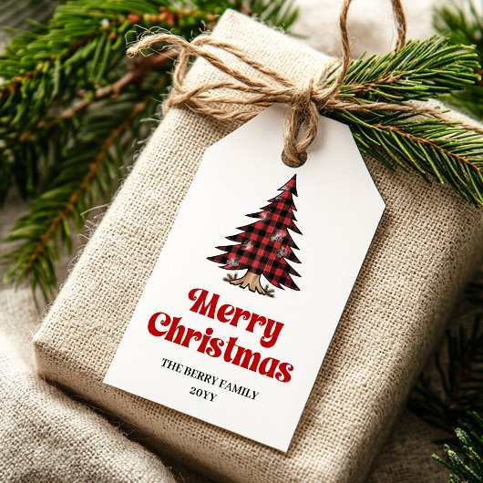 Grillige buffelboom cadeautag vrolijke accent cadeaulabel