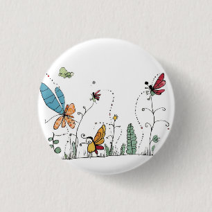 Grillige bug badge, bug thema speld/badge/knop ronde button 3,2 cm